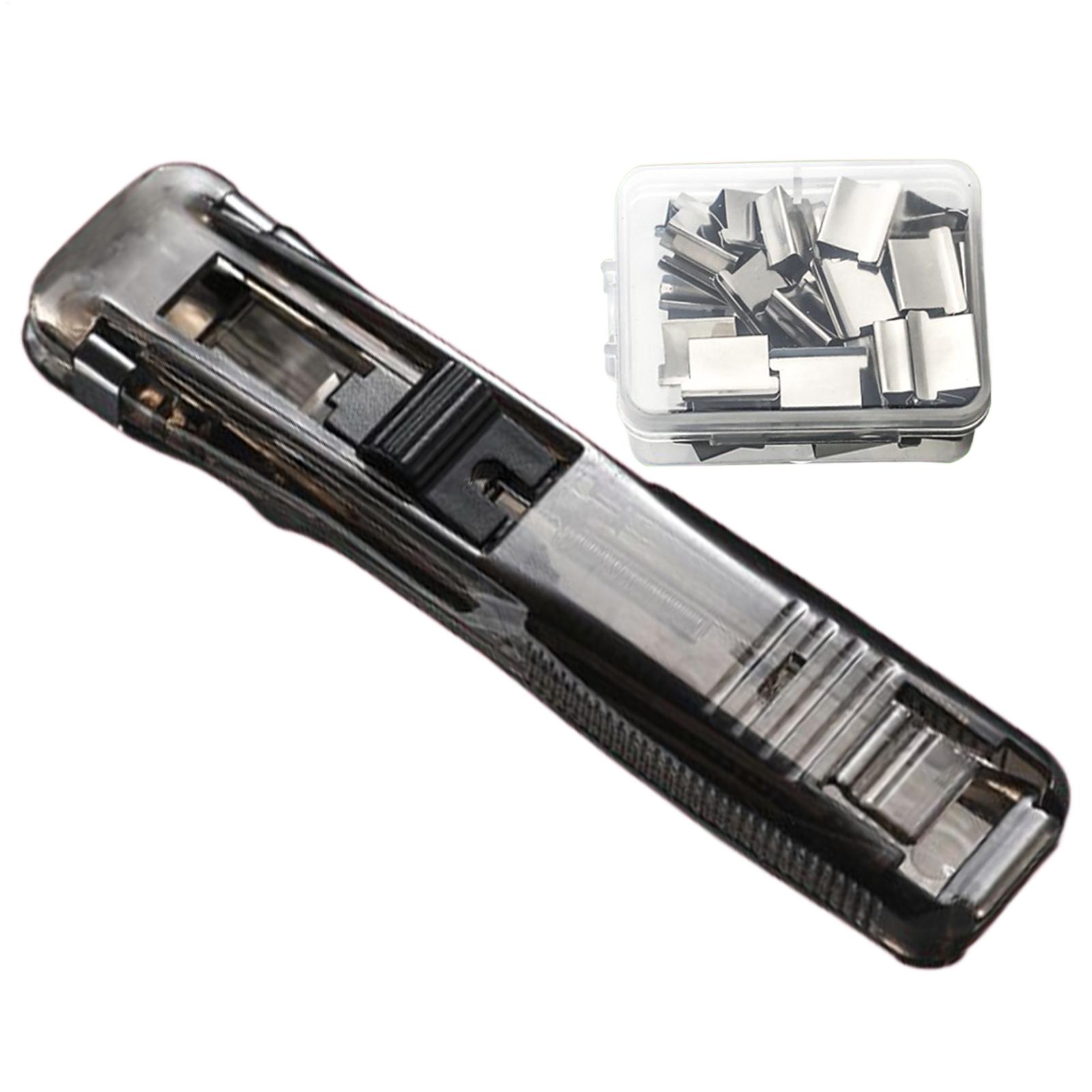 Stapler Heavy Duty - Push Binder Clip Stapler Reusable Document