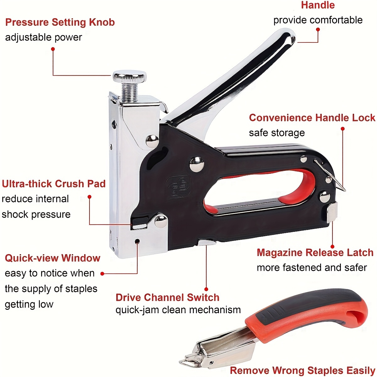 1pc Upholstery 4 in 1 Staple G - đánh giá và giá Stapler Heavy Duty