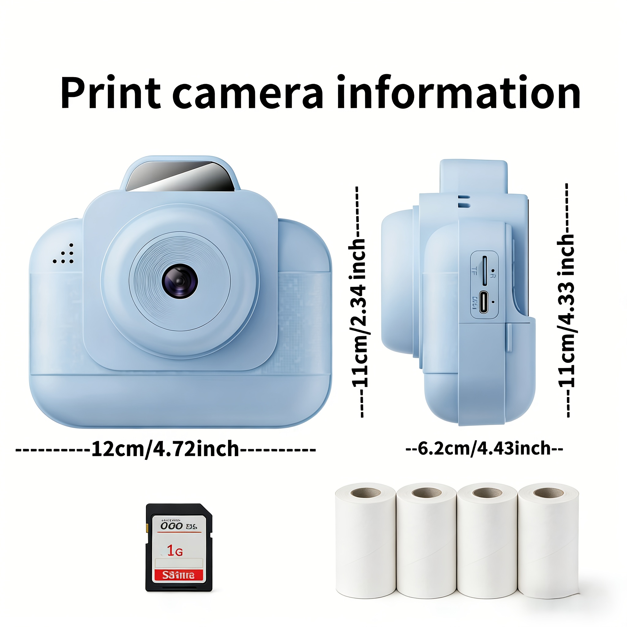 Portable photo printer (blue)  - đánh giá và giá Printer Paper